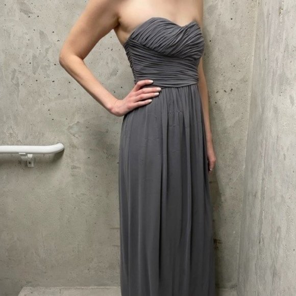 Tall Donna Morgan Grey Prom/Bridesmaid Floor Length Dress - Picture 1 of 4